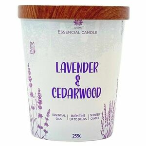Arome Lavender & Cedarwood gyertya üvegben, fém fedéllel 255g, lila kép