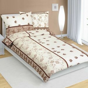 Bellatex Leaf krepp ágyneműhuzat barna, 140 x 220 cm, 70 x 90 cm, 140 x 220 cm, 70 x 90 cm kép