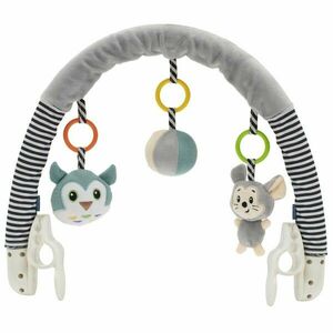 Baby Mix Egér és bagoly gyerek játék babakocsihoz szürke, 80 cm kép