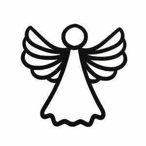 Angel silhouette karácsonyi fali fa dekoráció fekete, 35 x 35 cm kép