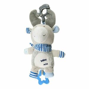Baby Mix rénszarvas gyerek zenélő plüss játék csipesszel, 24 cm kép