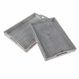 Madera 2 db, szürke, fából készült tálca készlet kép