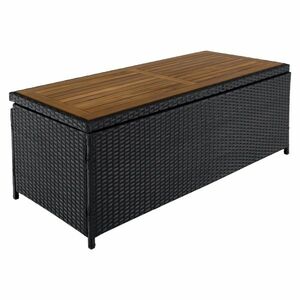 Kerti tárolódoboz/pad, fekete/természetes/krém, BEMUS kép