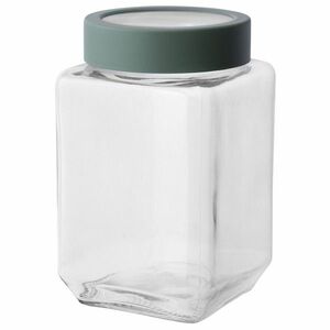 Altom Szögletes üvegedény 700 ml-es, zöld, fedővel, 700 ml kép