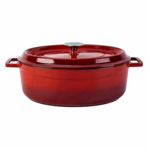 LAVA Metal öntöttvas ovális edény piros , 7 l, átmérő 31 cm kép