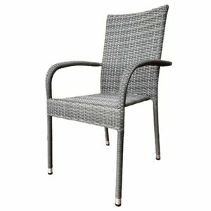 Autronic Kerti szék, fém, polirattan, szürke, AZC-S2114 GREY kép
