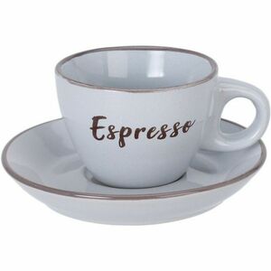 EspressokKőagyag csésze csészealjjal, 100 ml, világosszürke, világosszürke kép