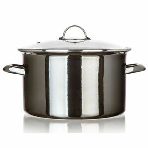 Bankett Zománcozott edény METALLIC Fekete 26 cm, 6l, fedővel, 26 cm kép