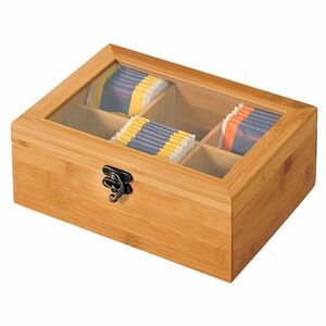 Kesper 58902 Teaszervező bambusz, 6 rekeszes, 21, 5 x 15 x 8, 5 cm kép