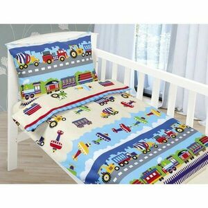 Bellatex pamut bölcsőágynemű Beata Airplane kék, 100 x 135, 45 x 60 cm kép