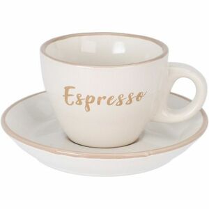 Espresso kőagyag csésze csészealjjal, 100 ml, krémszínű, krém kép