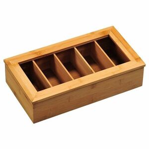 Kesper 58900 Teaszervező bambusz, 5 rekeszes, 36 x20 x 9 cm, 36 x 20 x 9 cm kép