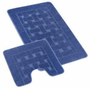 Bellatex Bany Téglalap fürdőszobaszőnyeg szett, kivágot kék, 60 x 100, 60 x 50 cm kép