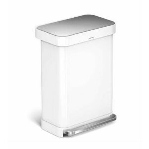 Simplehuman pedálos szemeteskosár 55 l, fehér, fehér, 55 l kép