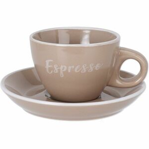 Espresso kőagyag csésze csészealjjal , 100 ml, mokka, világosbarna kép