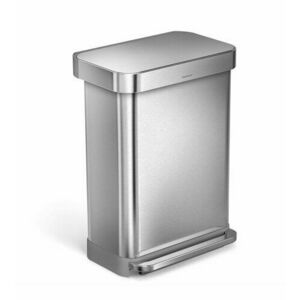 Simplehuman pedálos szemetes 55 l, ezüst, ezüst, 55 l kép
