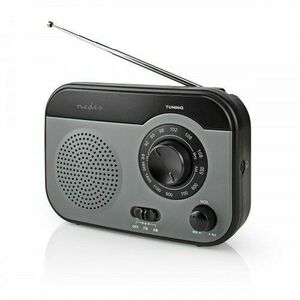 Nedis RDFM1340 hordozható AM/FM rádióvevő, szürke/fekete színben kép