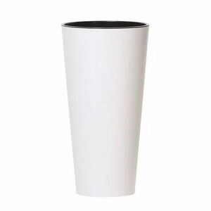 TUBUS SLIM virágtartó 40 cm betéttel, fehér matt, 40 cm kép
