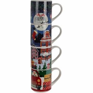Christmas 4 db-os bögrés készlet, 265 ml, porcelán kép
