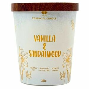 Arome Vanilla & Sandalwood gyertya üvegben, fém fedéllel 255g, sárga kép