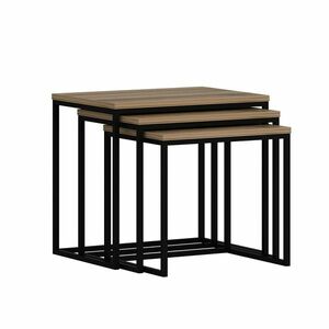 Evia Walnut tárolóasztal, 3 db, természetes kép