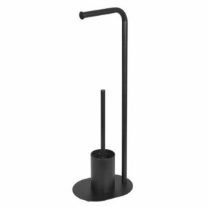 AQUALINE SB236 Samba állvány WC-papírtartóval ésWC-kefével, fekete színben kép
