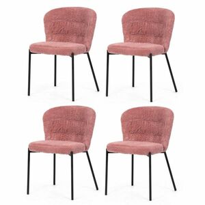 Étkezőszék garnitúra Bouclé CT-W1077 PINK2, 4 db, rózsaszín kép