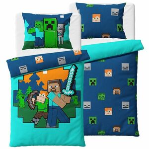 Gyermek ágynemű Minecraft Alex és Steve , 140 x200 cm, 70 x 90 cm, 140 x 200 cm, 70 x 90 cm kép