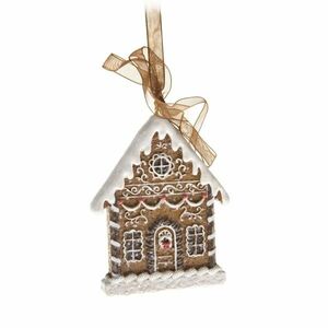 Mézeskalács házikó karácsonyi függődísz, 5, 6 x 7, 4 cm kép