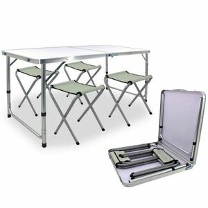 Aldotrade Camping összecsukható szett, asztal + 4 fotel, 120 x 60 x 70 cm kép
