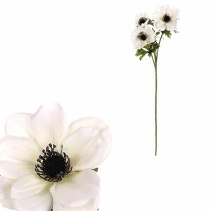 Anemone művirág, 3 virág, 15 x 15 x 55 cm , fehér, fehér kép