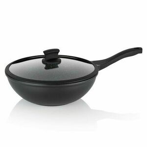 Kela Wok serpenyő fedővel STELLA NOVA, öntöttalumínium, fekete, 30 cm, 5 l kép