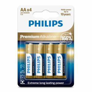 Philips AA 1, 5 V-os prémium alkáli elemek, 4 db kép