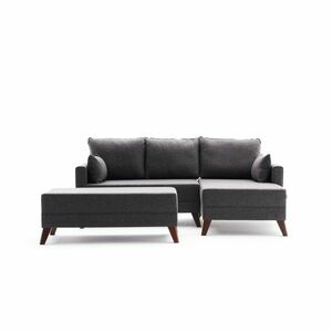 Bella Mini Right Anthracite kinyitható sarokkanapé kép