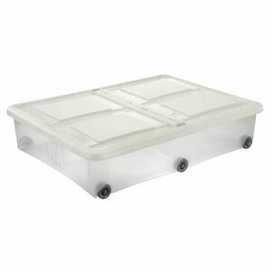 Tontarelli Stockbox Tároló doboz fedéllel 61 l, átlátszó/fehér kép