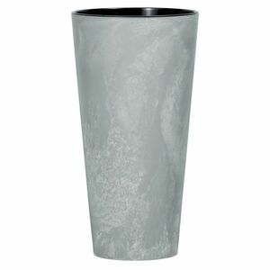 TUBUS SLIM BETON EFFECT virágtartó betéttel 25 cm, szürke, szürke, 25 cm kép