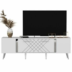 TV asztal Detas White, fehér kép
