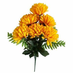 Mesterséges csokor krizantém, sötétsárga, magasság58 cm kép