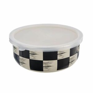 Orion Zománc tál UH fedéllel Chessboard Lem , dia.19 cm. kép