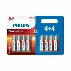 Philips AA 1, 5 V Power alkáli elemek, 4 + 4 db kép