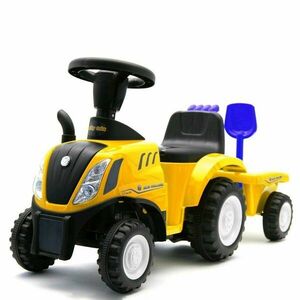 Baby Mix New Holland gyerek traktor pótkocsival ésszerszámokkal, sárga, sárga kép