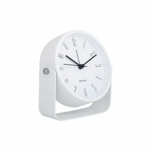 Karlsson 5989WH design ébresztőóra fehér, átmérő 12 cm kép