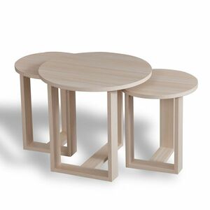 Mira Oak tárolóasztal, 3 db, világosbarna kép