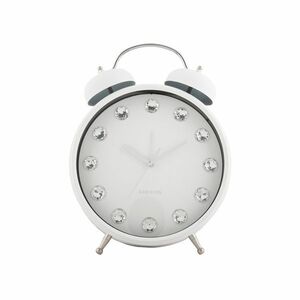Karlsson 6019WH dizájner asztali óra/ébresztőóra fehér, átmérő: 30 cm kép