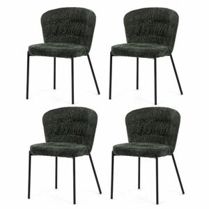 Étkezőszék garnitúra Bouclé CT-W1077 GRN2, 4 db, zöld kép