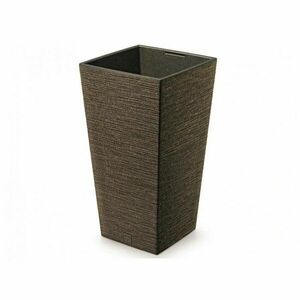 FURU SQUARE ECO WOOD virágtartó 39, 5 cm, sötétbarna, betéttel, sötétbarna, L kép