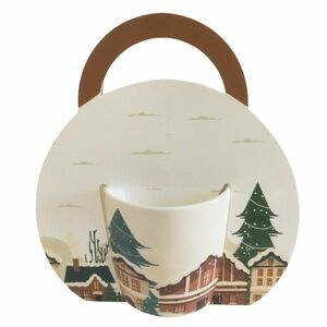 Home Elements Porcelán bögre karácsonyi mintávalVáros 300 ml, díszdobozban kép