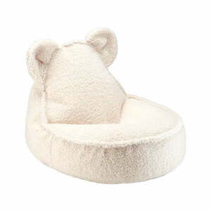 Krémszínű buklé gyerek babzsákfotel Bear – Wigiwama kép