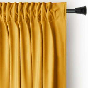 Sárga bársony dimout (részleges sötétítő) függöny 140x270 cm Pleat – Restilo kép
