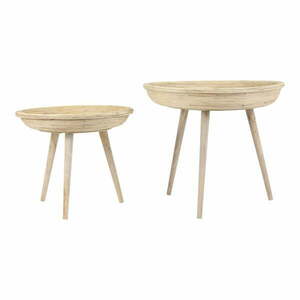 Rattan kerek tárolóasztal szett 2 db-os ø 56 cm Colon – Light & Living kép